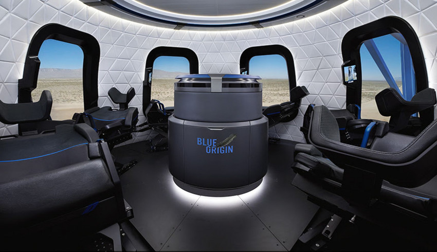 ၂၀၁၈ မှာ အာကာသလည်ပတ်သူများကို သယ်ဆောင်သွားမယ့် Capsule ရဲ့ အတွင်းဒီဇိုင်းပိုင်းကို ပြသသွားတဲ့ Blue Origin
